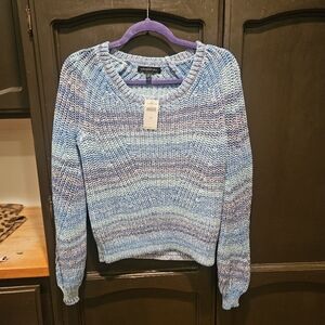 NWT Banana Repulic Blue Ombre Space-dye Crew neck Sweater Very Soft